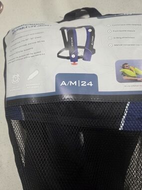 Onyx Blue and Black Inflatable Life Jacket Vest